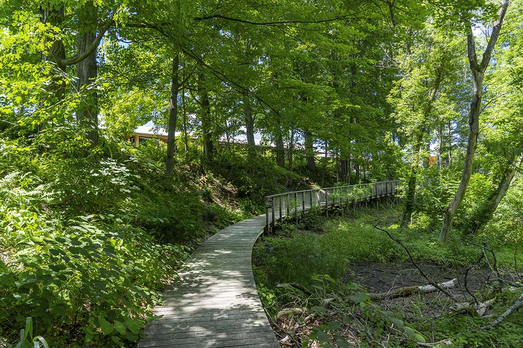 TOURISTS There are numerous trails to explore over 30 acres, some connecting to the Appalachian trail