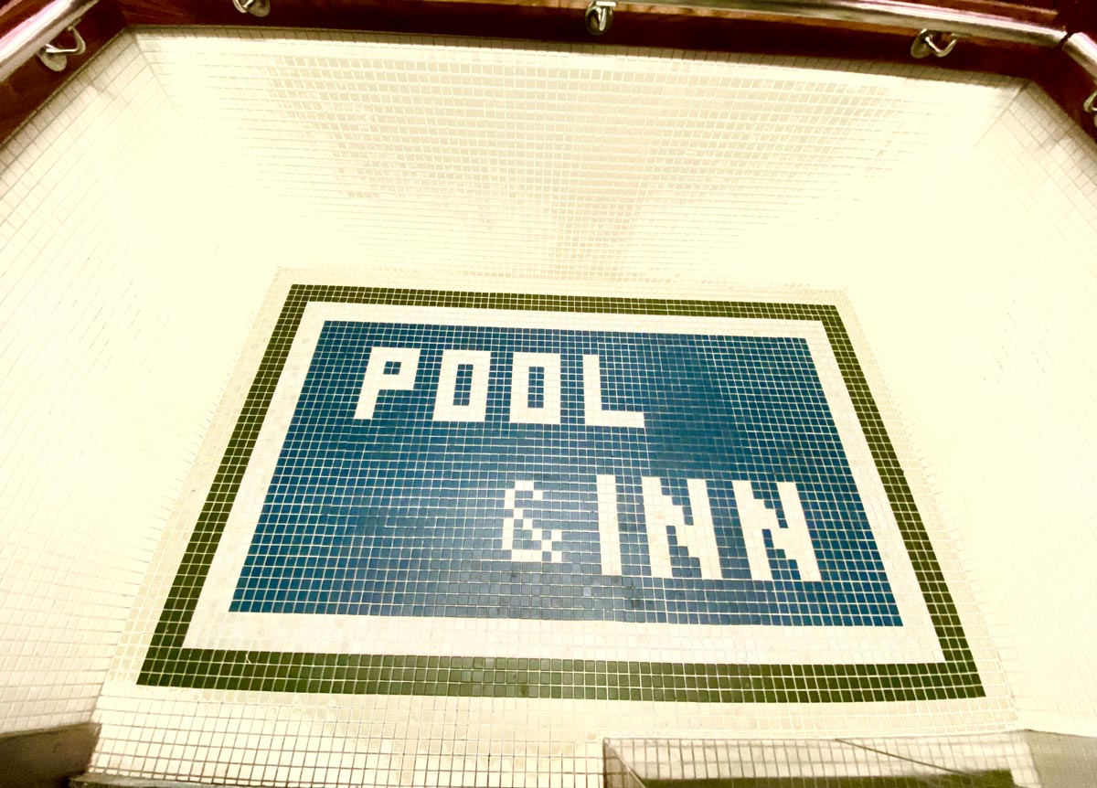 Silver Lake Pool & Inn Instagram-friendly elevator tile signage