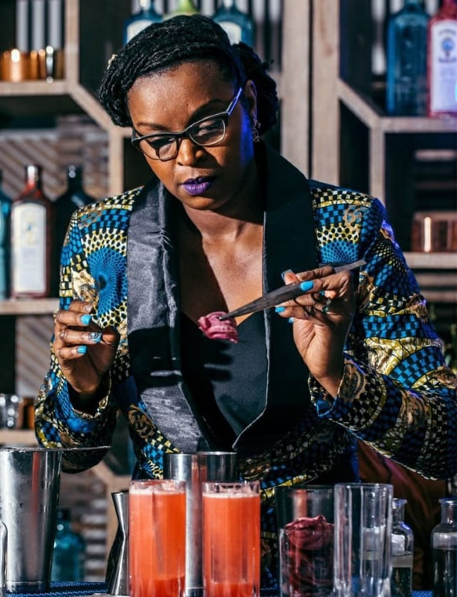 Keyatta Mincey Parker assembling one of her signature cocktails. Photo by Shannon Sturgis