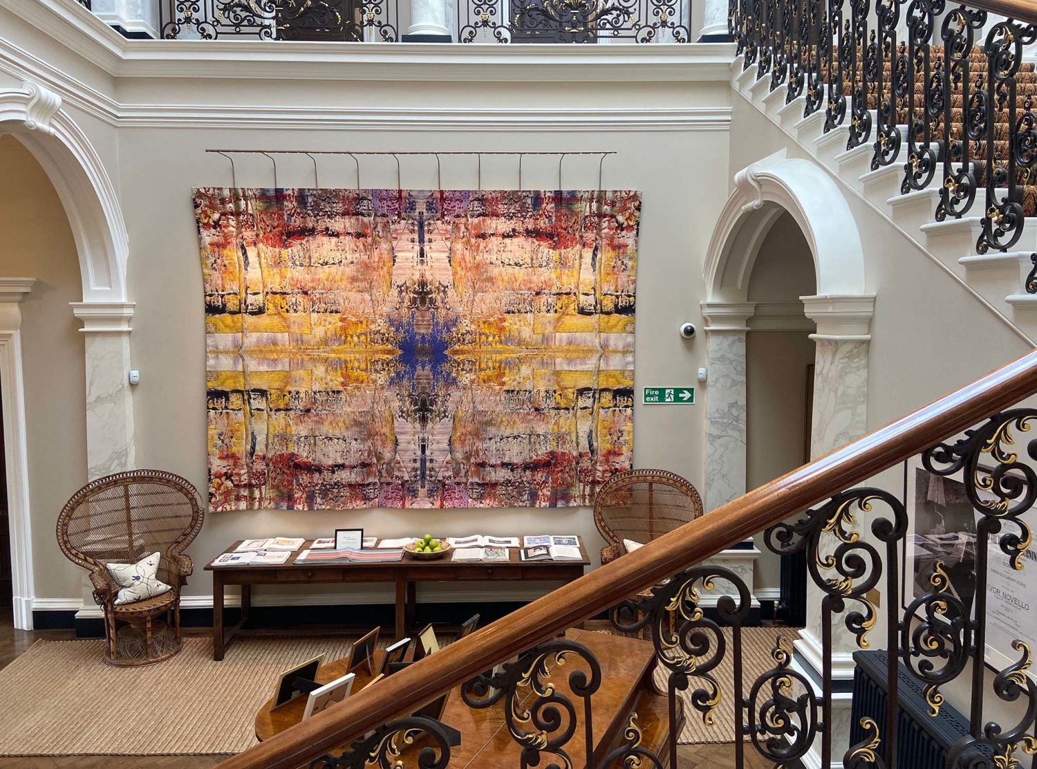 Beaverbrook Gerhard Richter tapestry hanging by the main staircase