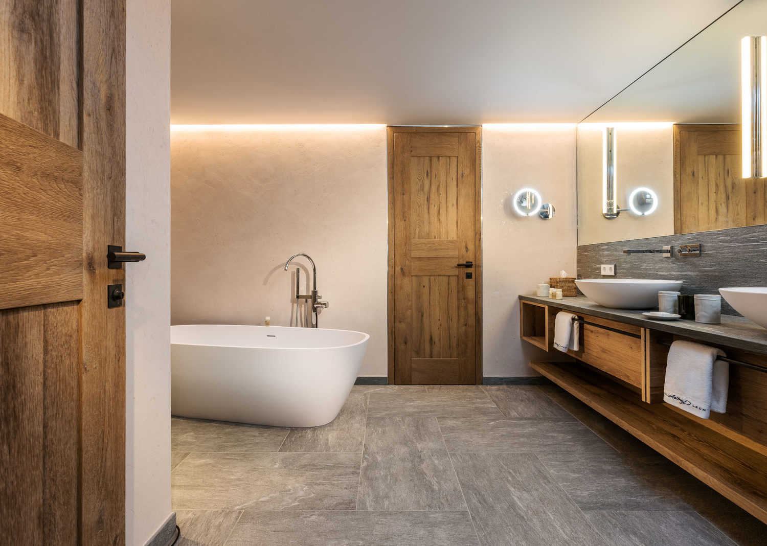 Hotel Arlberg Sleek, spacious, über comfortable bathroom. Extra points to the Japanese toilet seat