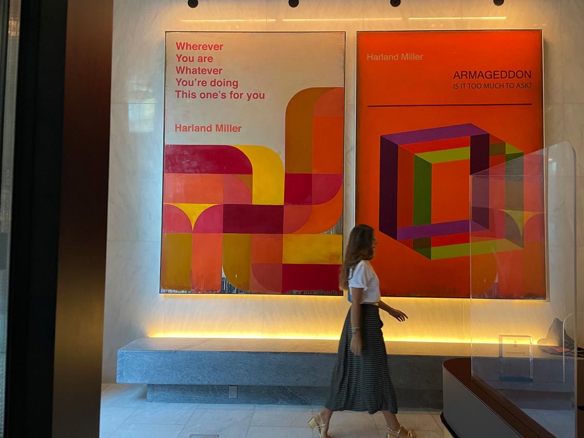 ModernHaus SoHo A welcoming pair of oversized Harland Miller's right by the front desk
