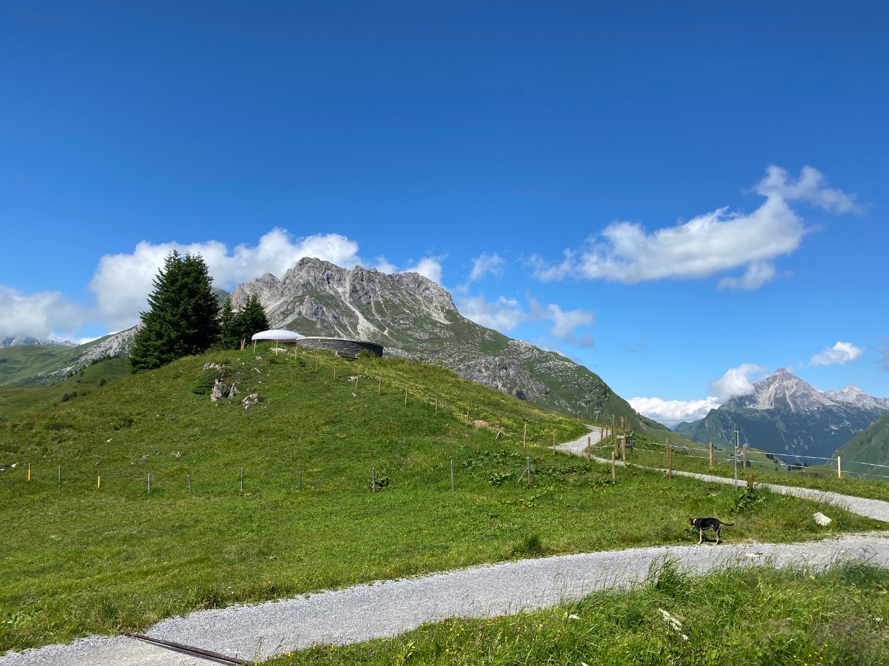 Hotel Arlberg Approaching Skyspace Lech, by American artist James Turrel, which was crowdfunded by the local community 