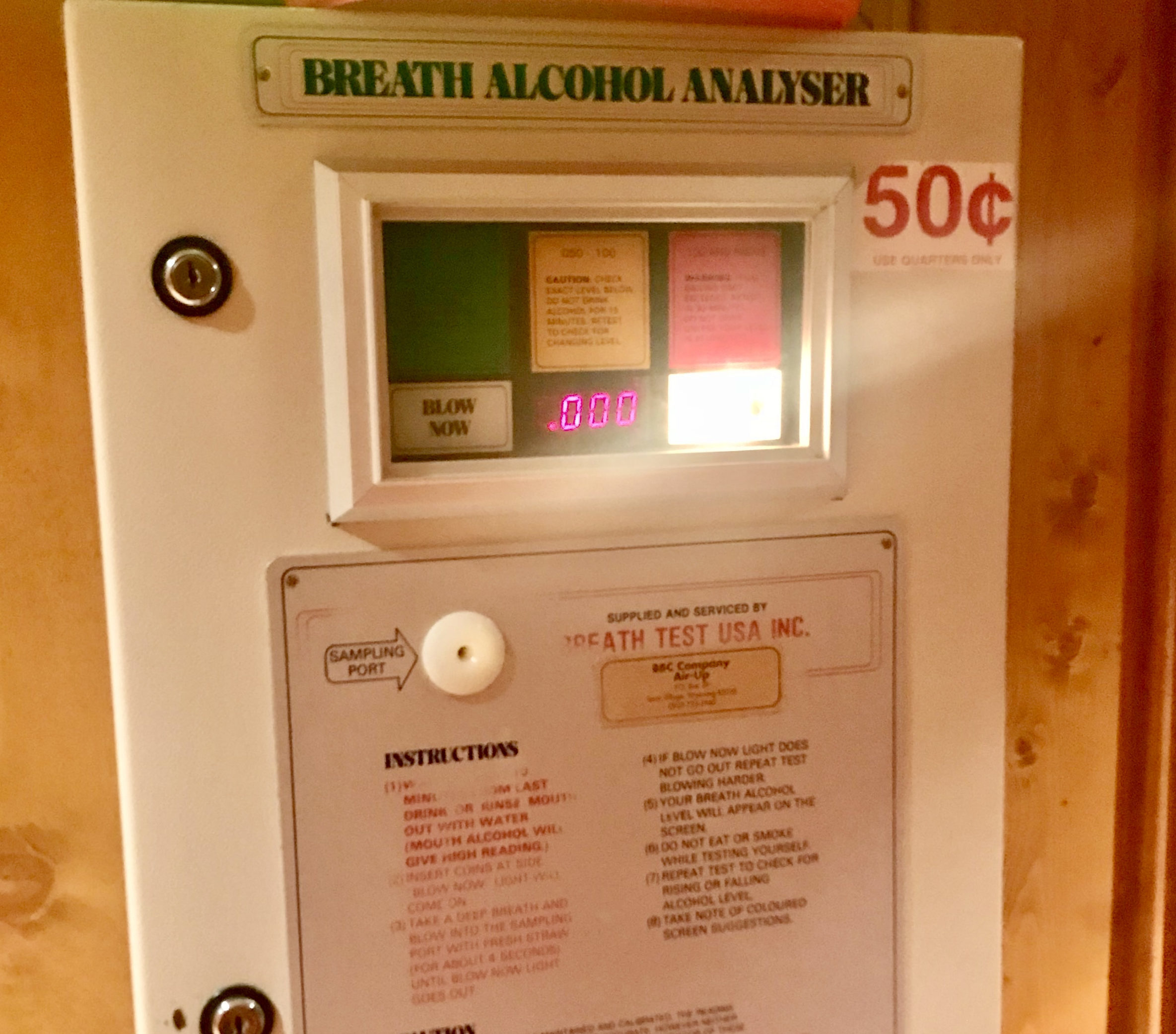 Breathalyzer to go at the infamous Millionaire Cowboy Bar (25 N. Cache Street, Jackson)