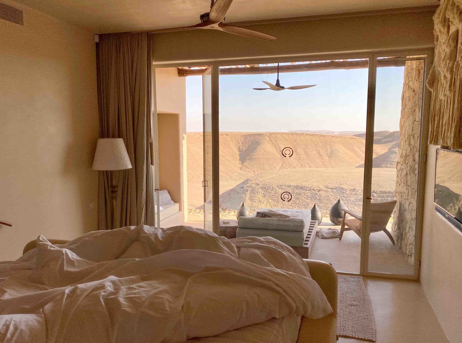 Six Senses Shaharut in Israel. The architecture blends into the environment, using materials found on-site, zero plastic on property and in-house water purification