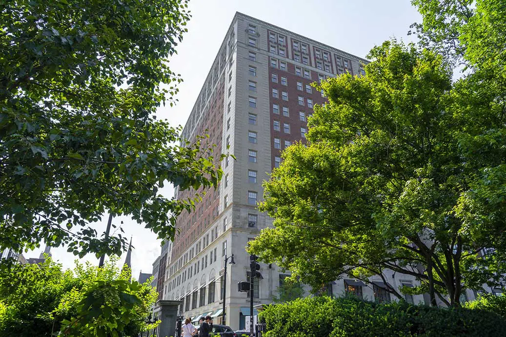 The Newbury Boston From across the street, lavished by nature