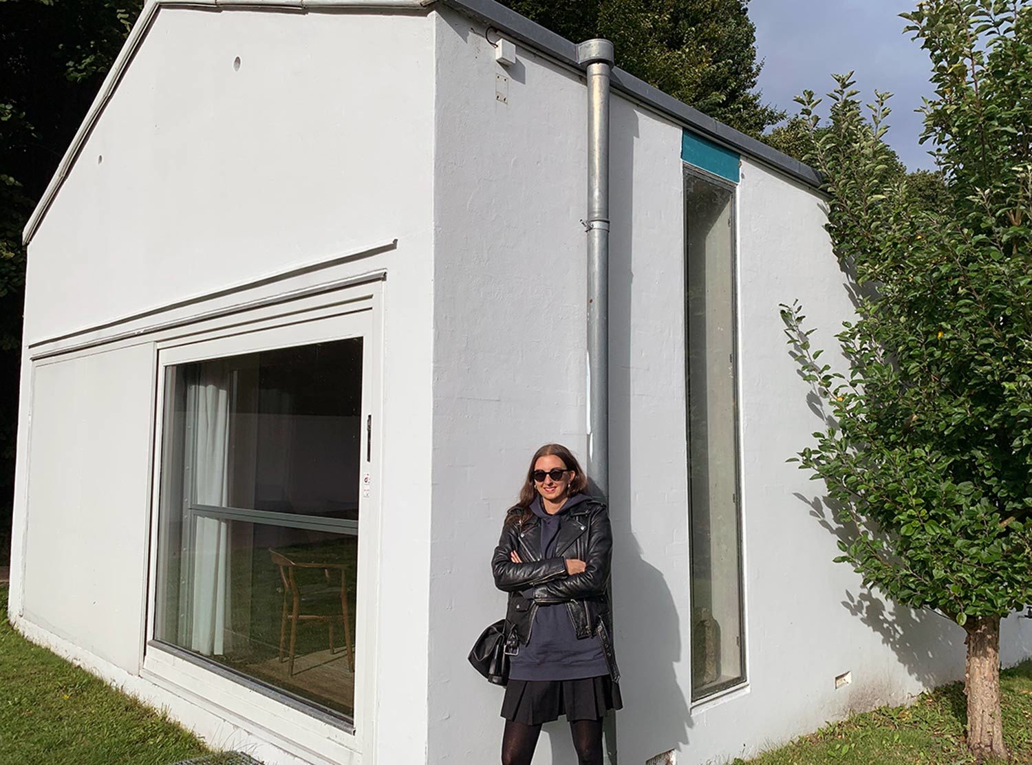 Kanalhuset Posing in front of the newly renovated house of the late architect Finn Juhl, which is now a museum