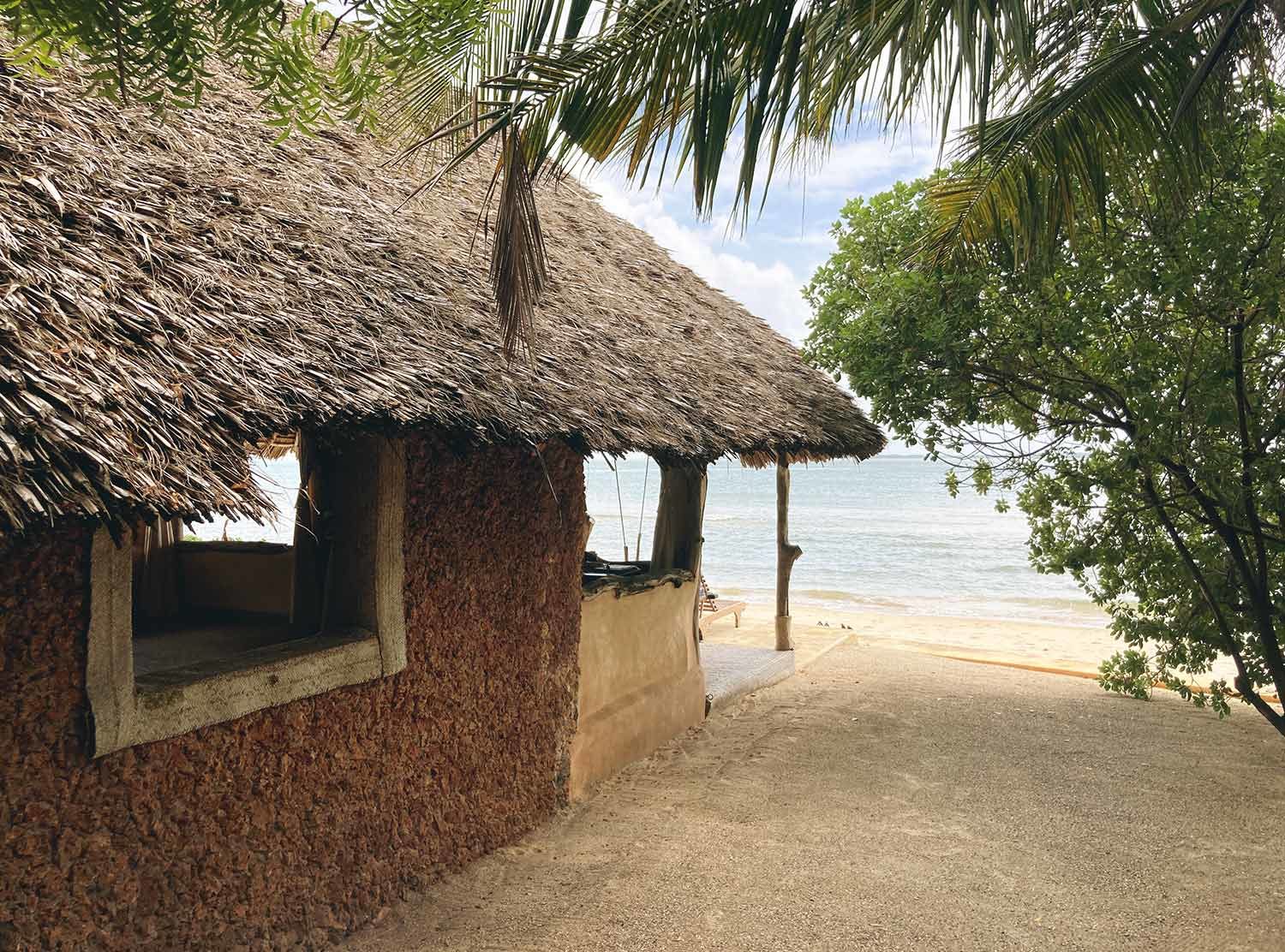 Manda Bay Resort Our own beach cottage made from palm leaves 