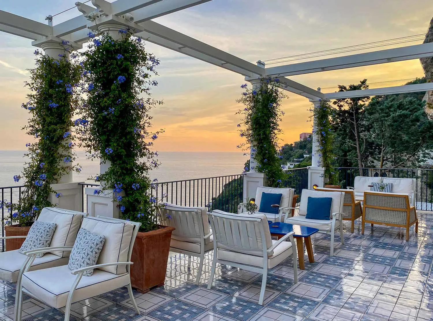 Borgo Santandrea The terrace is the perfect spot to watch the sunset over the Tyrrhenian Sea