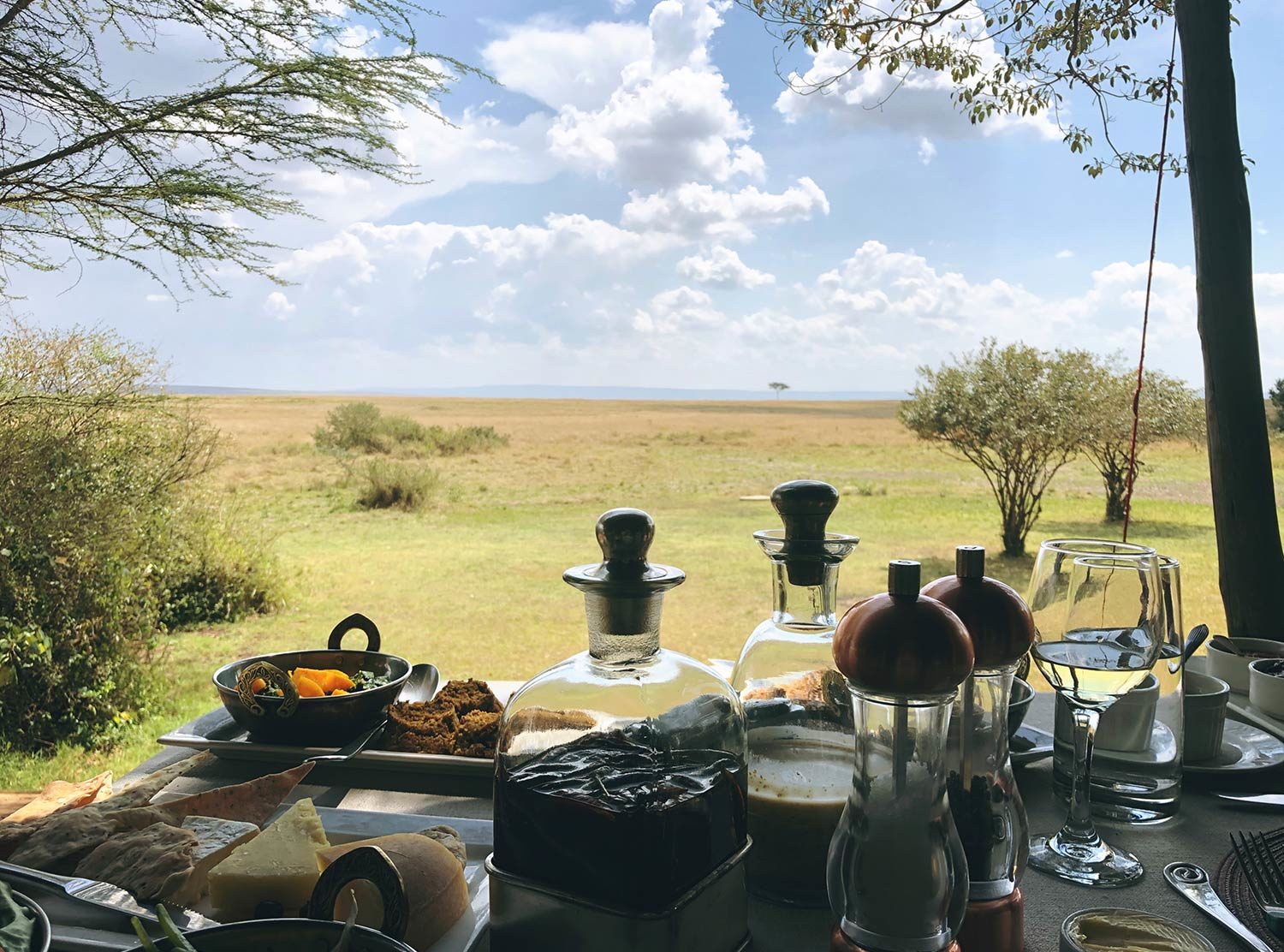 Mara Plains Camp Lunch at the terrace with fresh herbs from the garden