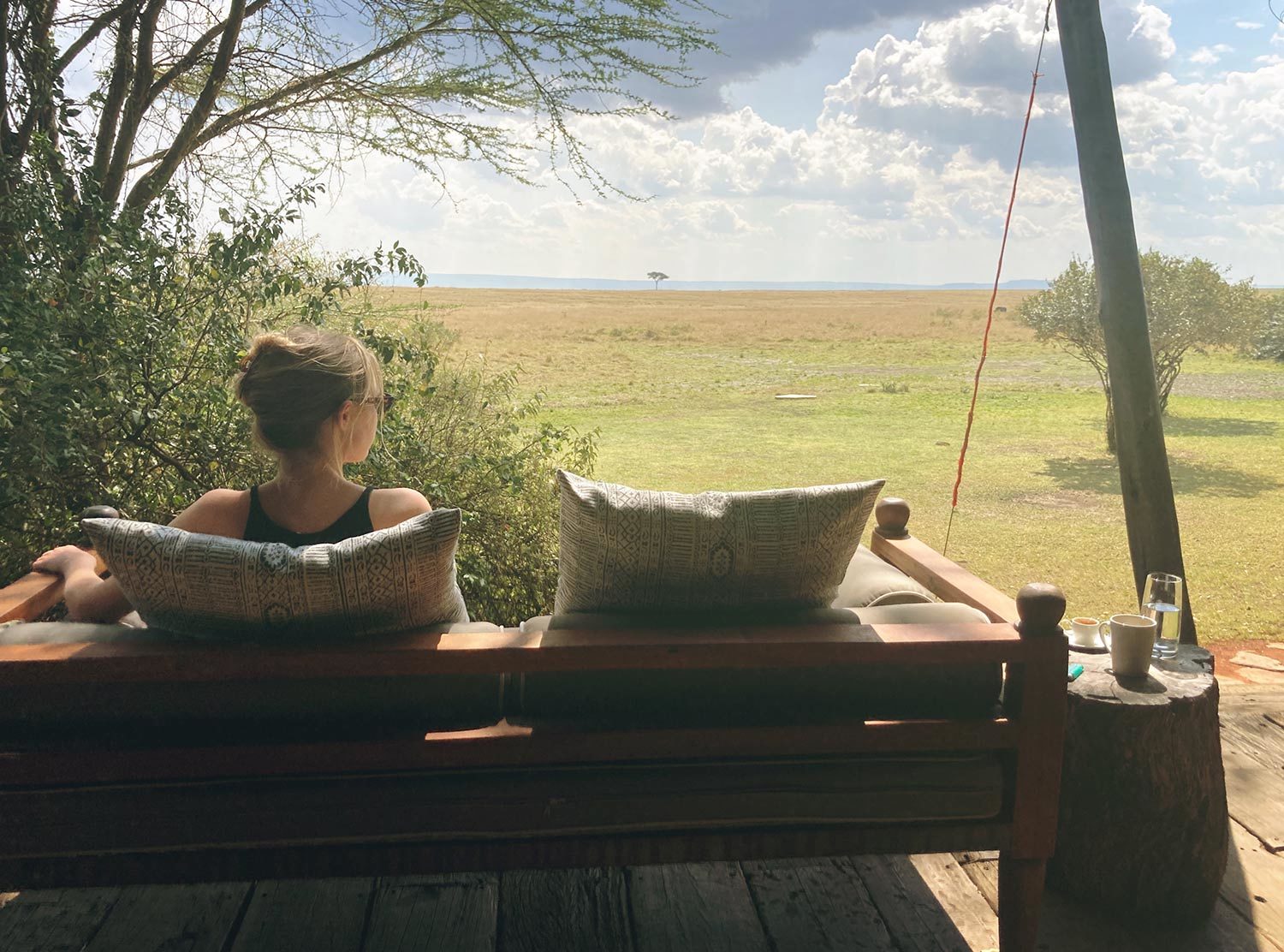 Mara Plains Camp Drinking a coffee while spotting wildlife  