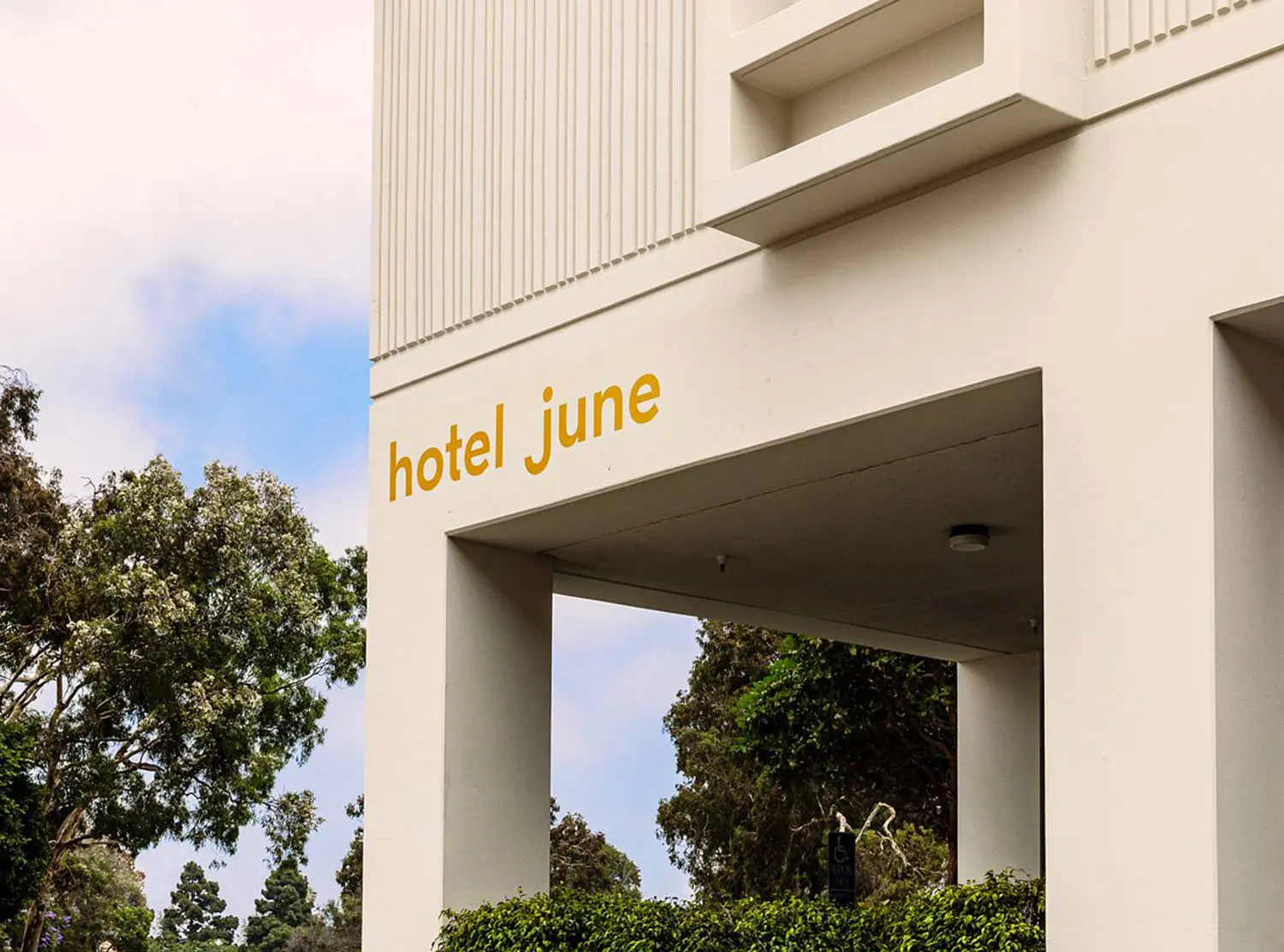The Hotel June June keeps its façade sharp and minimal, almost setting the scene for the design glory inside