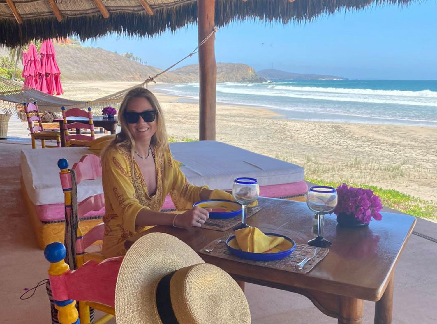 Las Alamandas Blending in at La Palapa where we'd have delicious ceviche every day
