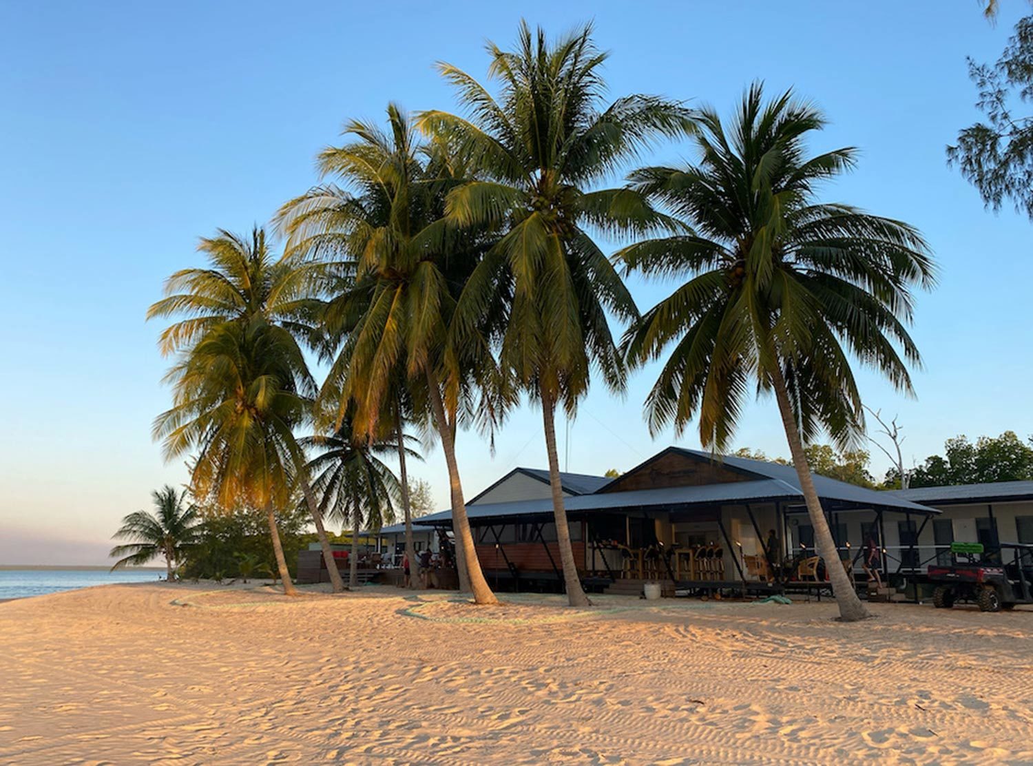 Tiwi Island Retreat The setting here is so beautiful no matter what time of day. I loved coming back to the retreat after a day out on the boat — the most idyllic tropical getaway