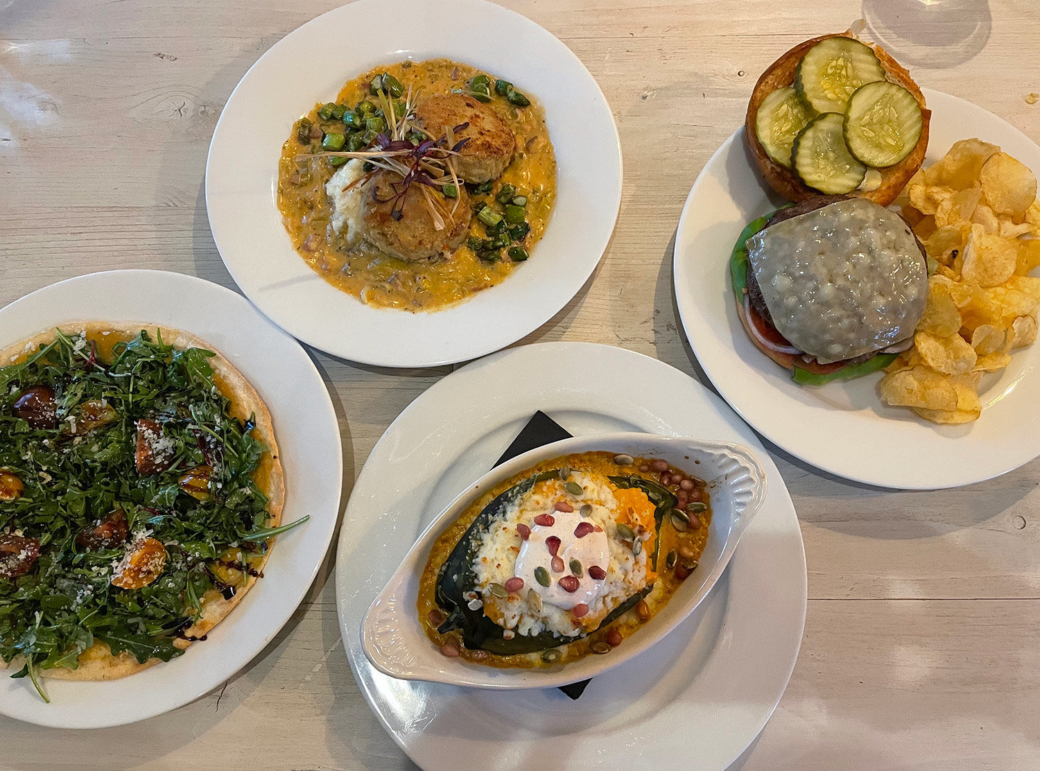 The Wayback The seasonal menu at The Wayback Cafe provides a balanced selection of healthy plates and southern comfort dishes. The sweet potato-stuffed poblano was one of our favorites
