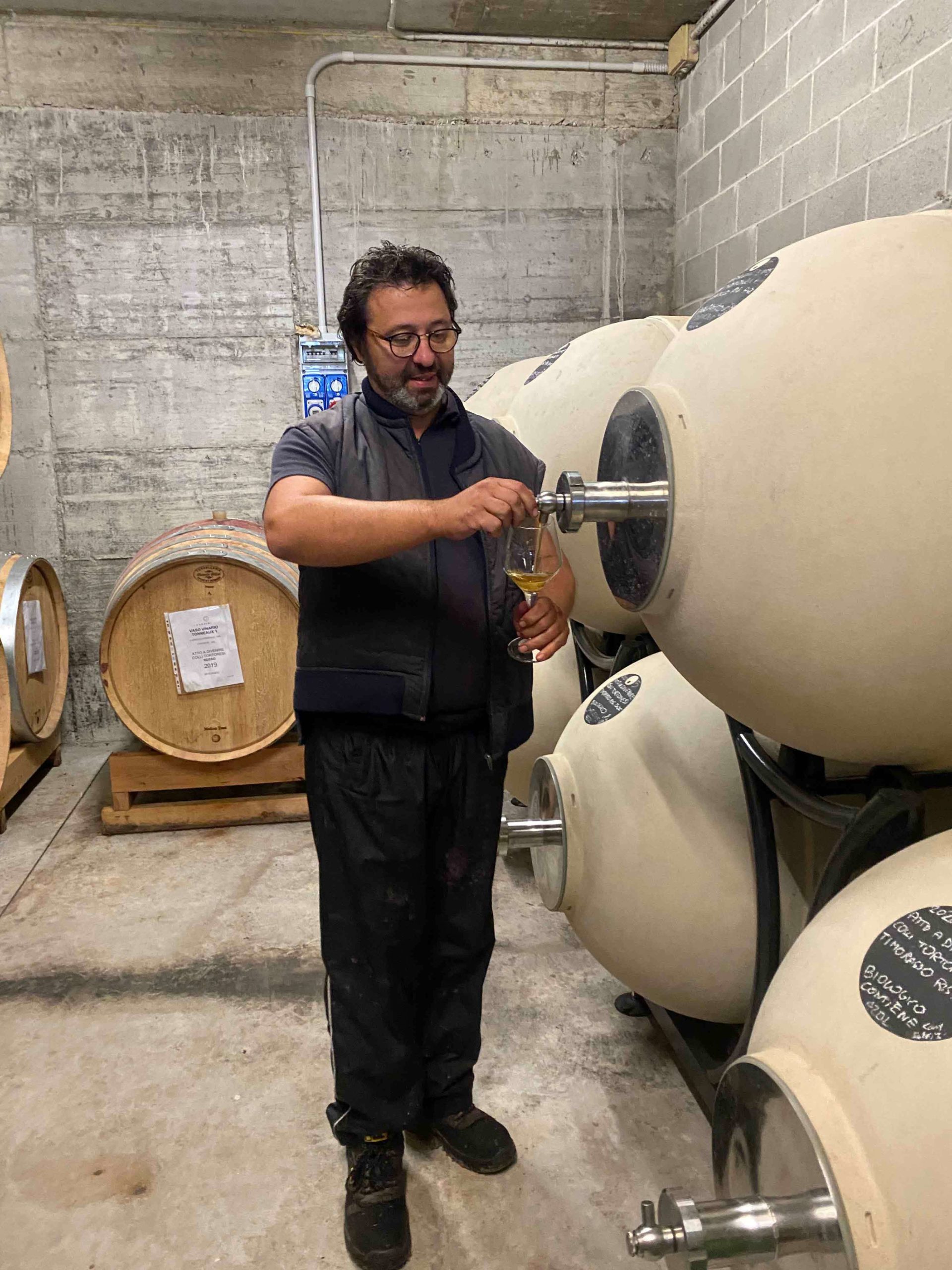 Paolo Ghislandi giving us an early taste of his 2020 Timorasso.