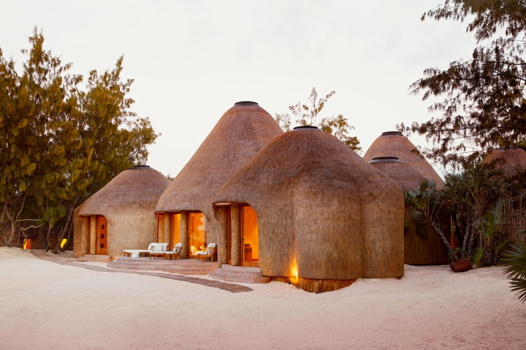 The villas at Kisawa Sanctuary in Mozambique were constructed with conscious materials and methods