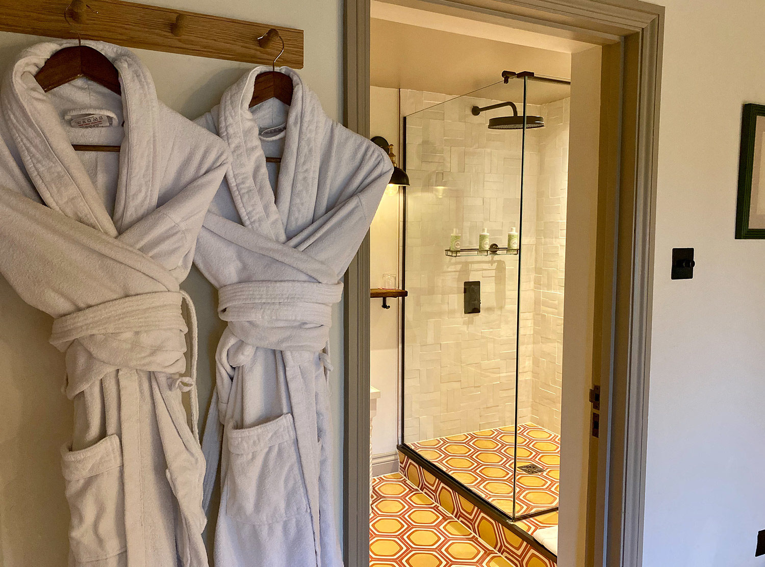 The Double Red Duke Cosy robes to curl up in after your bath 