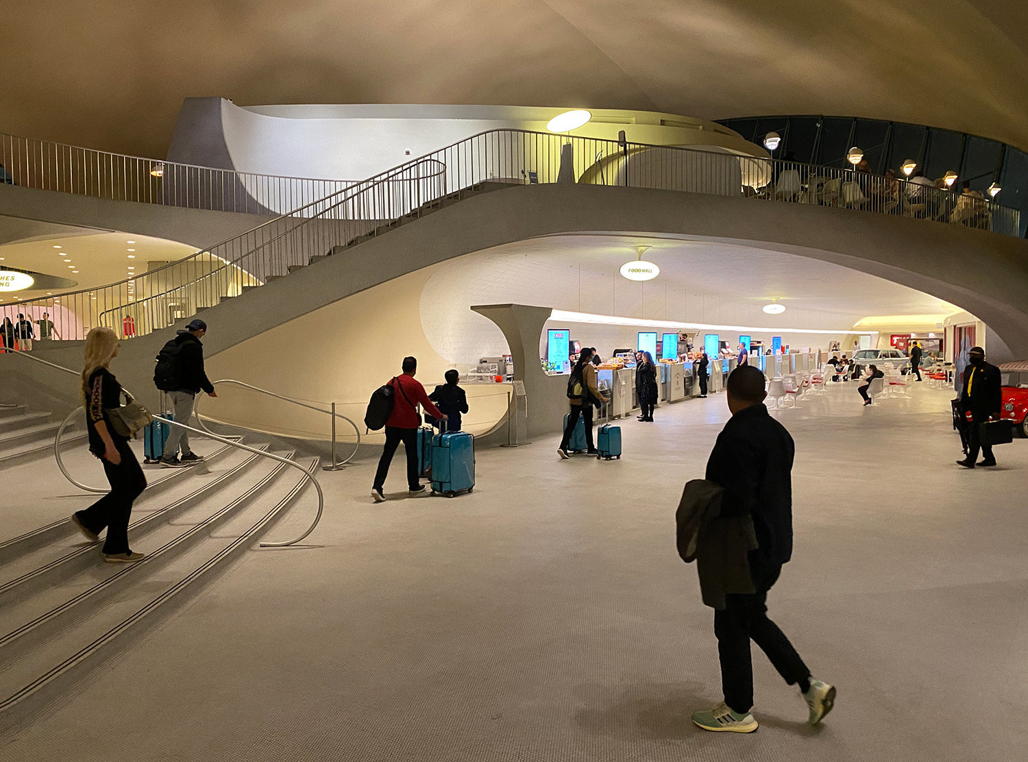 TWA Hotel Perennially busy check in area — it's JFK, baby!