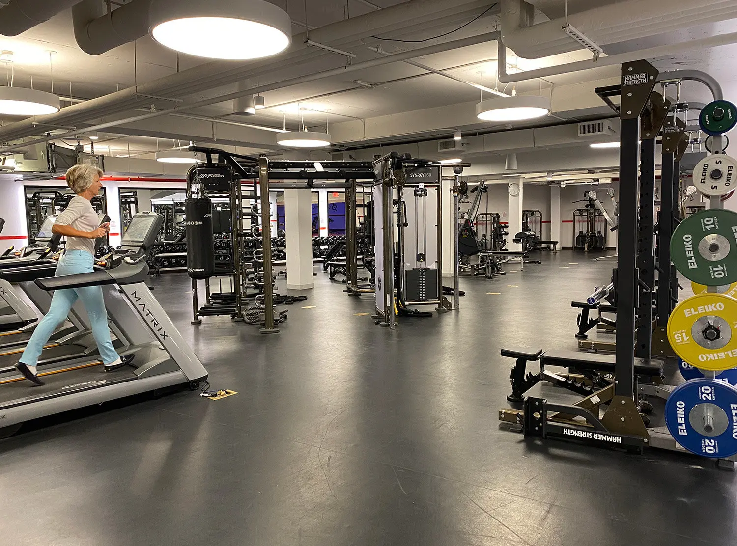 TWA Hotel The gym is an attraction on its own. In fact, guests that are not booking a room for overnight can still get access and use it. It's massive and incredibly well equipped