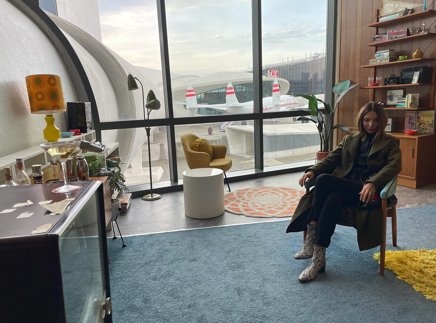 TWA Hotel Cute corner furnished with 1950-60s pieces