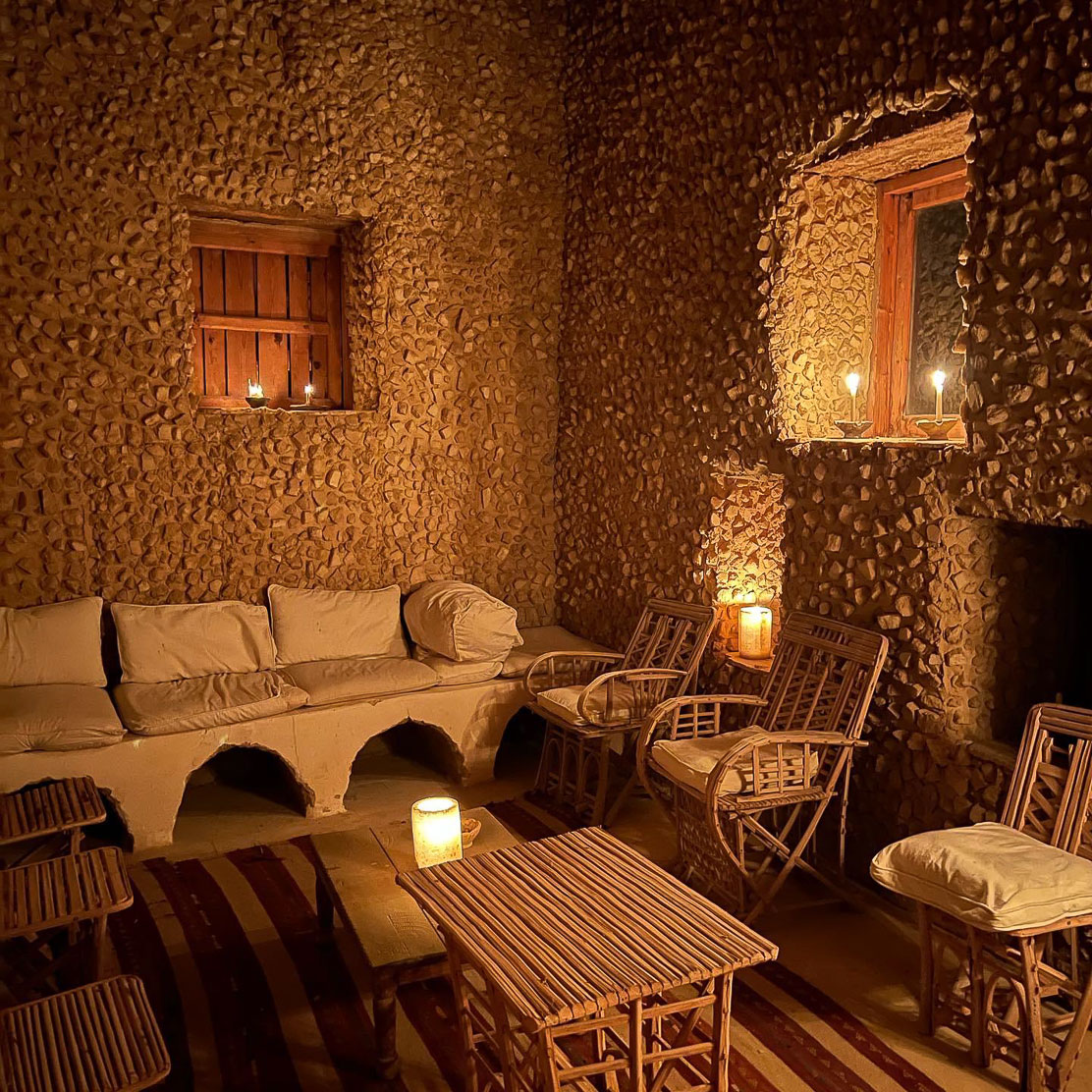Adrere Amellal Eco-Lodge Another cosy spot — everything made of natural materials