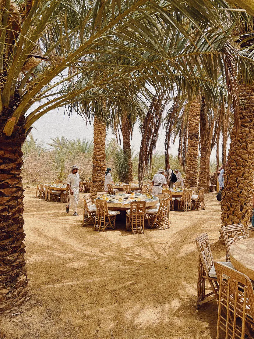 Adrere Amellal Eco-Lodge Our daily lunch spot under the palms