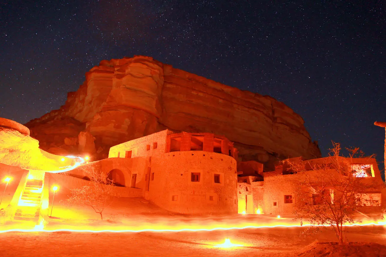 Adrere Amellal Eco-Lodge Adrere Amellal by night