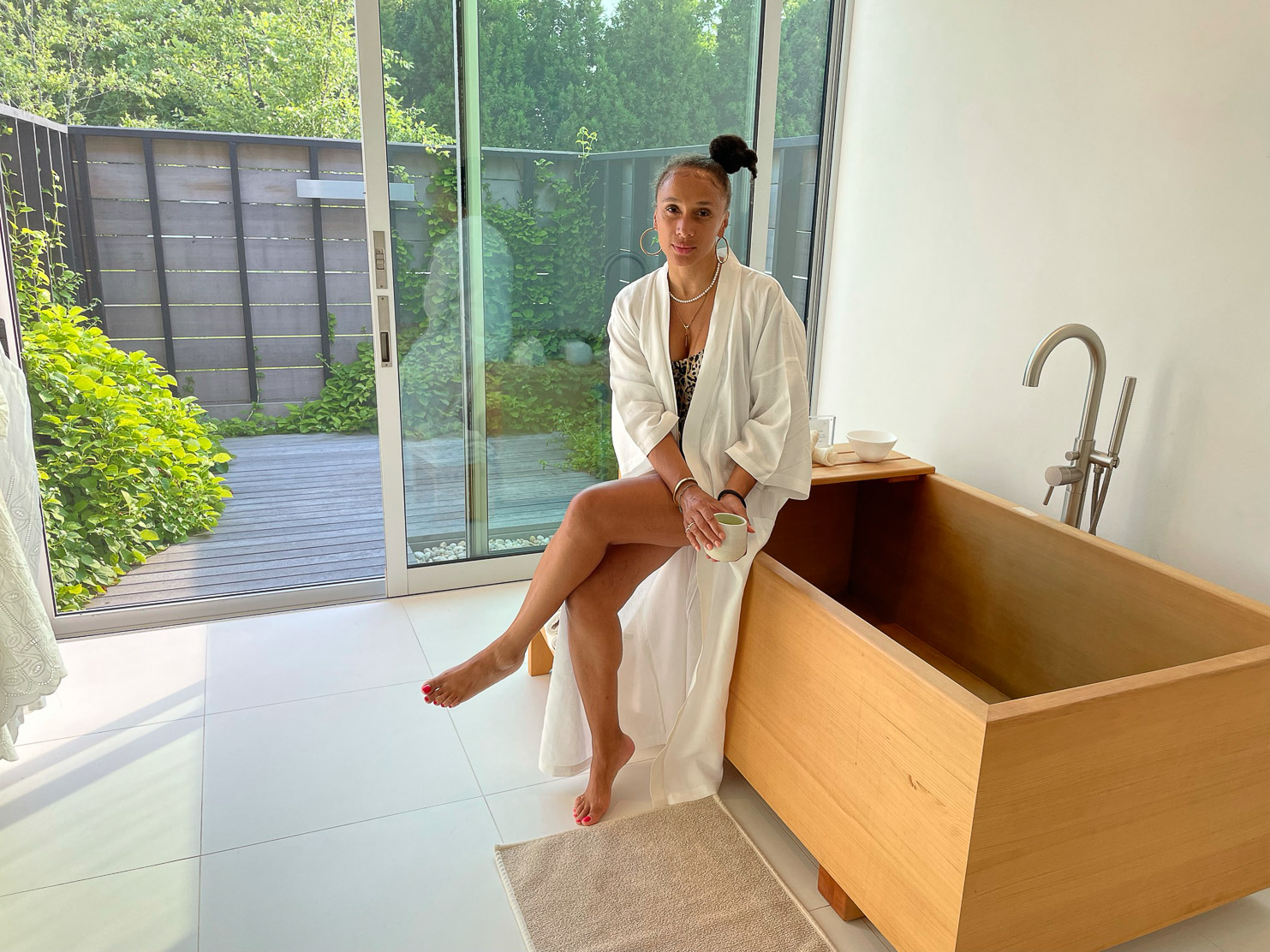 Shou Sugi Ban House Had to pose with this Japanese wood bathtub stunner!