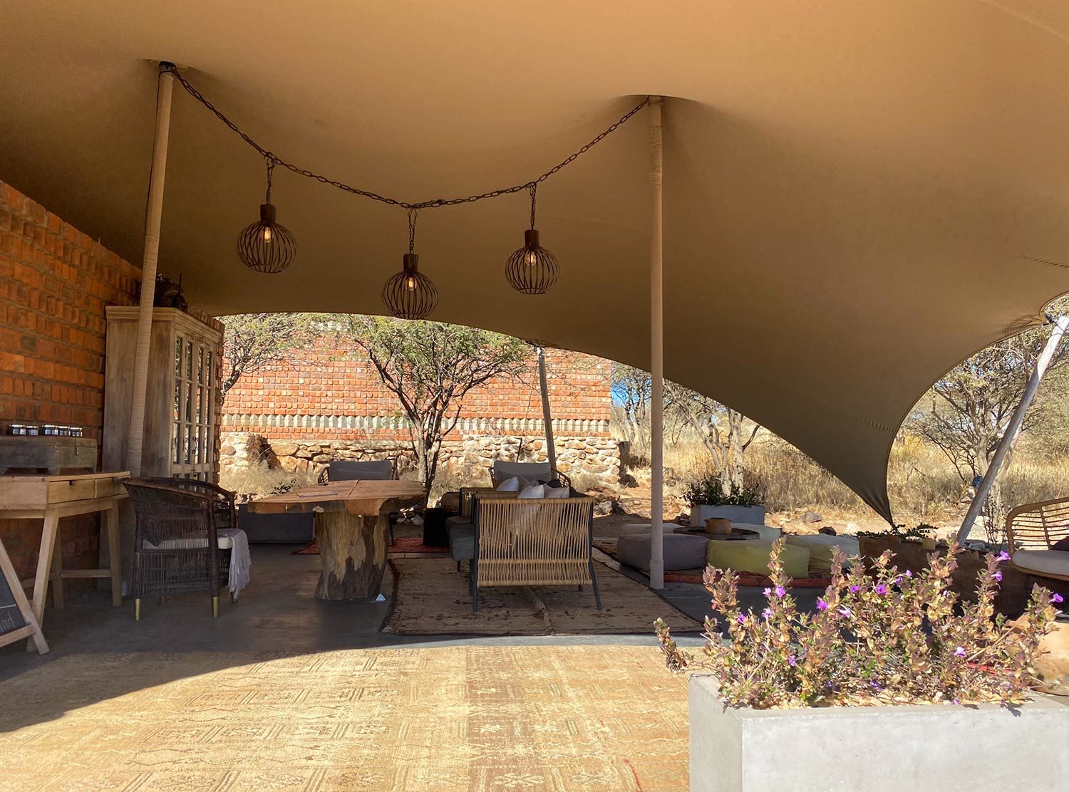 Habitas Namibia The reception area where you’re welcomed with an ancient ceremony