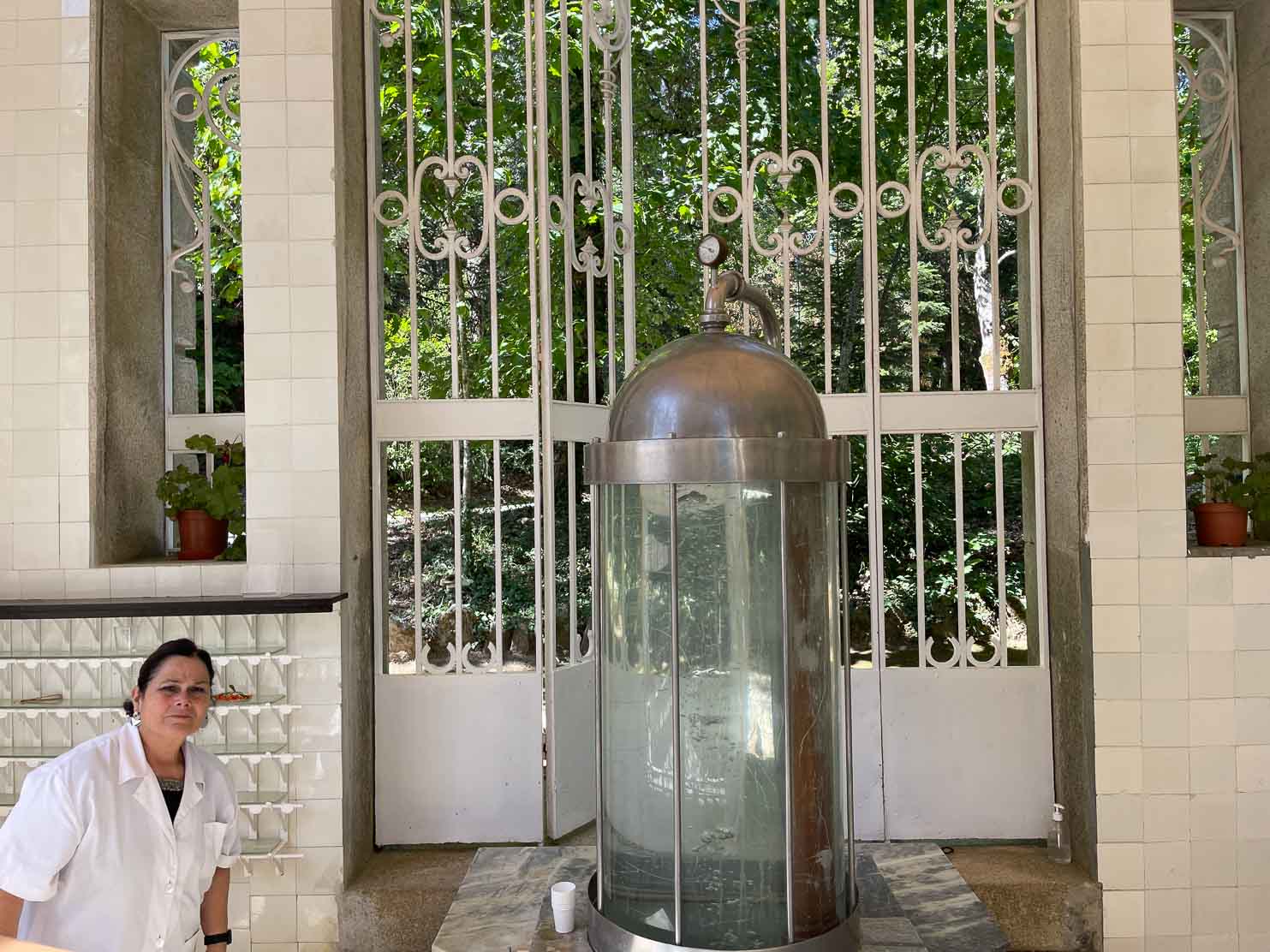 Pedras Salgadas Spa & Nature Park A sweet lady greeted us with a serving of the accredited healing water. It was a bit salty for my taste