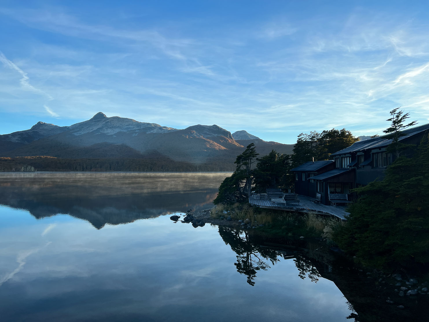 La Isla The morning mist rising from the lake. Silence a true luxury