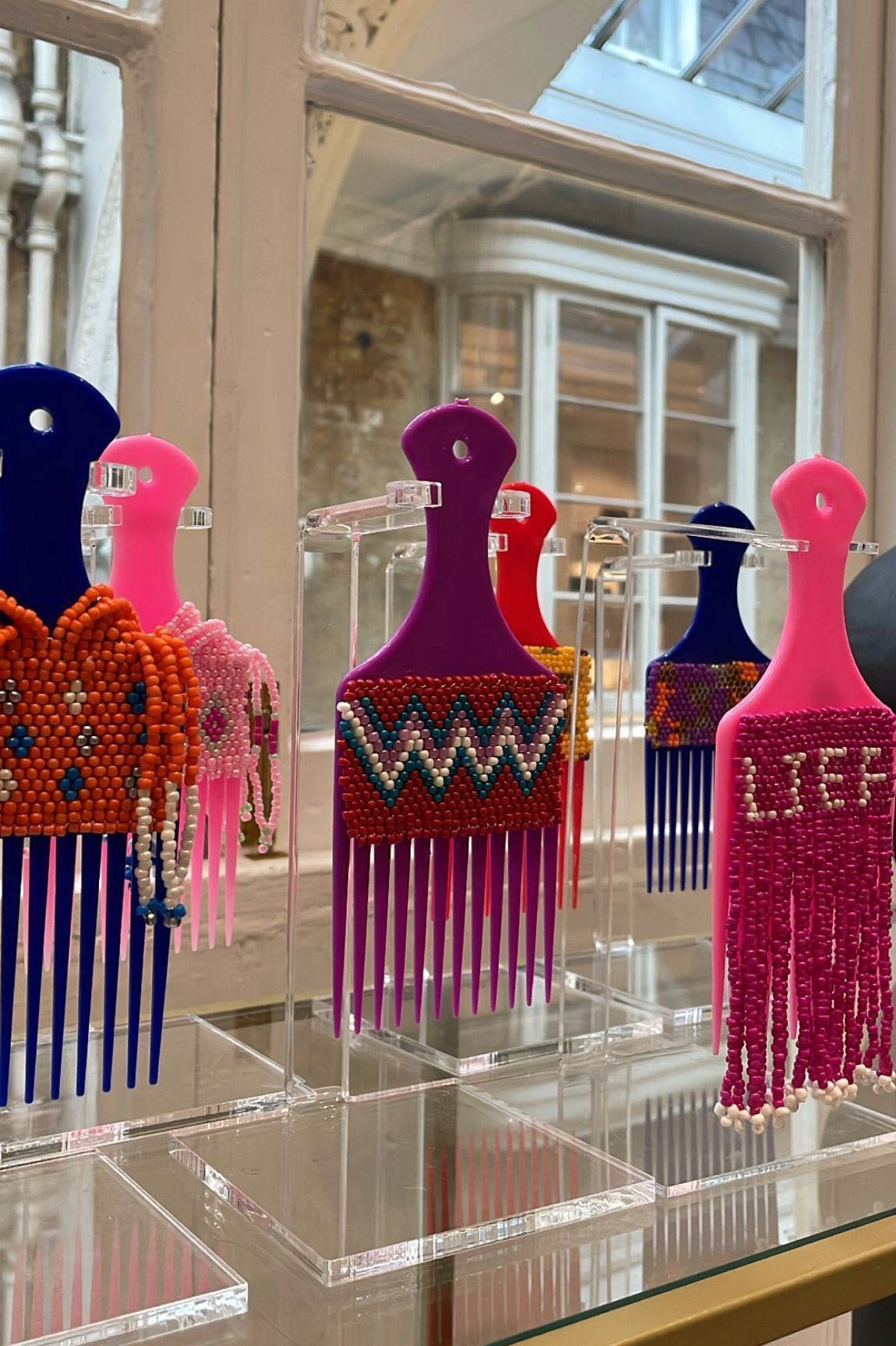 Quirky beaded combs by Not Just A Comb