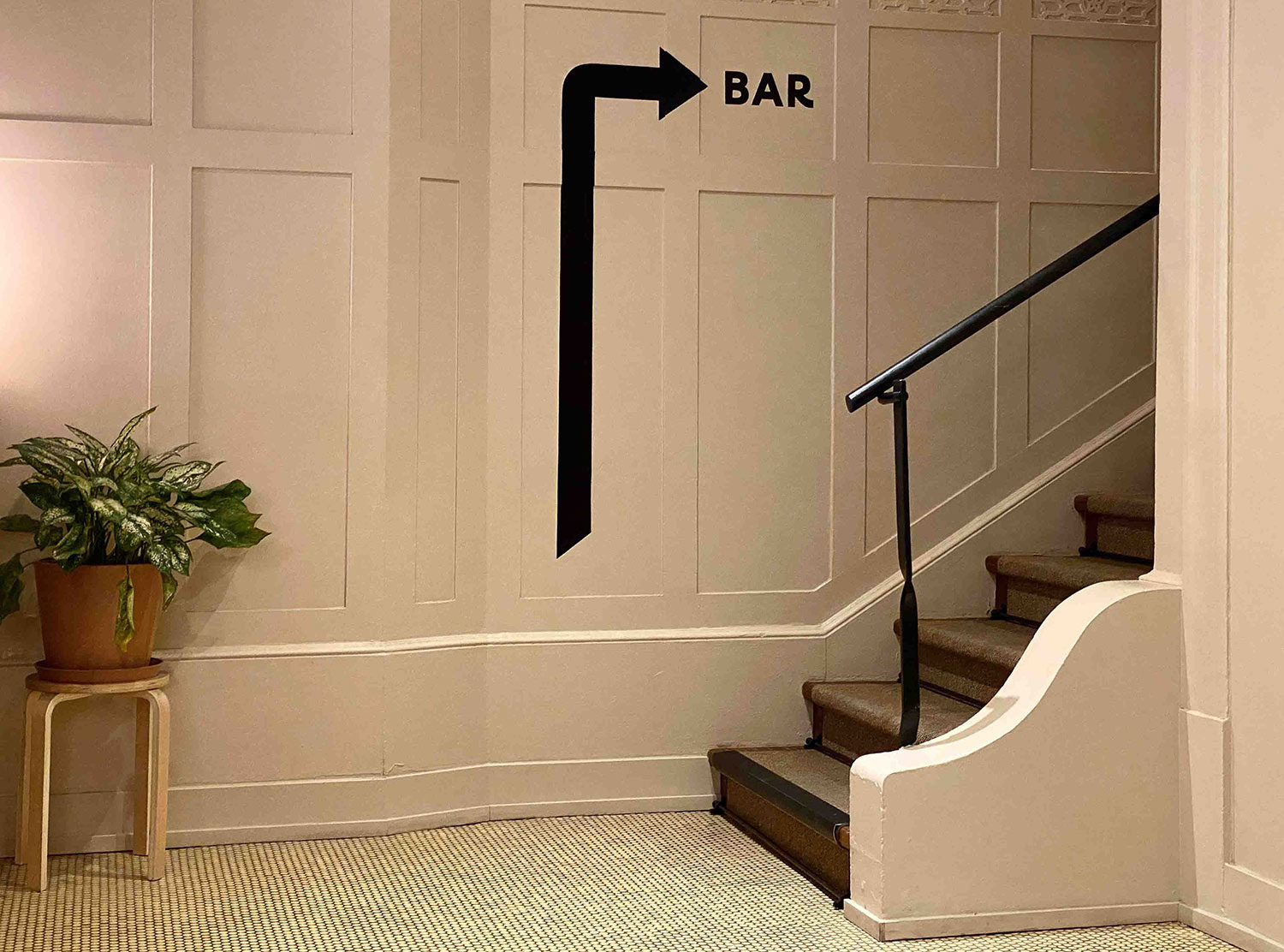 Palihotel San Francisco Lobby stair to the bar and café