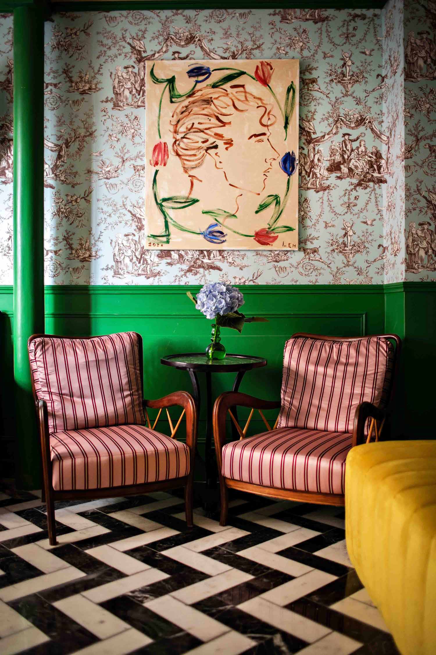 Designed by the celebrated Luke Edward Hall, Hotel Les Deux Gares is a feast for the eyes