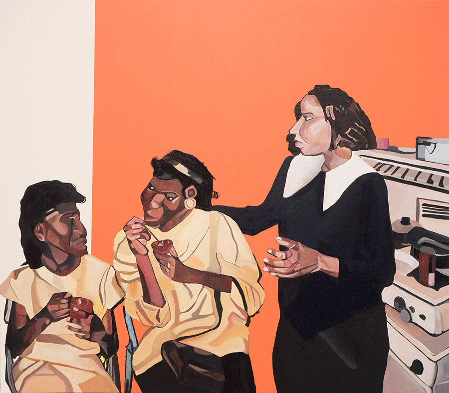 Art & Opulence at The Zeitz MOCAA Gala in Cape Town Joy Labinjo, 'Gisting in the Kitchen' (2018), oil, acrylic, and household paint on canvas. Image courtesy of artist and Tiwani Contemporary