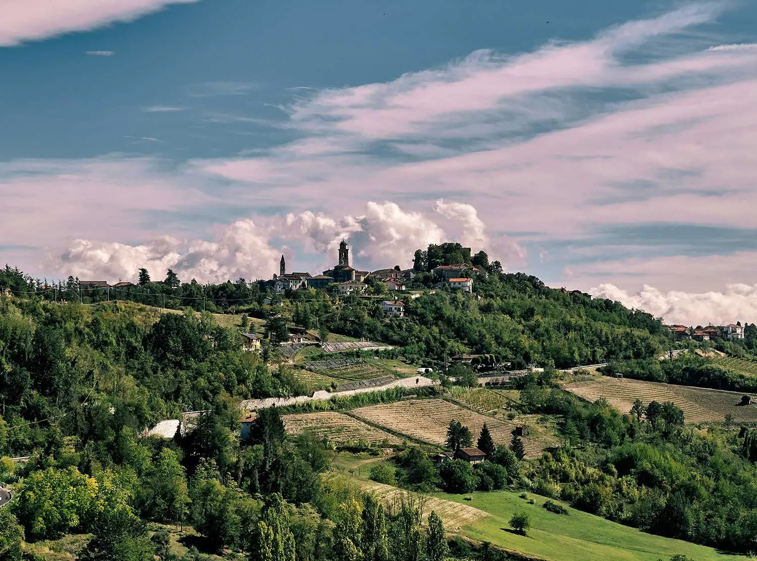 Nordelaia Views from the hotel of the small castled town of Cremolino