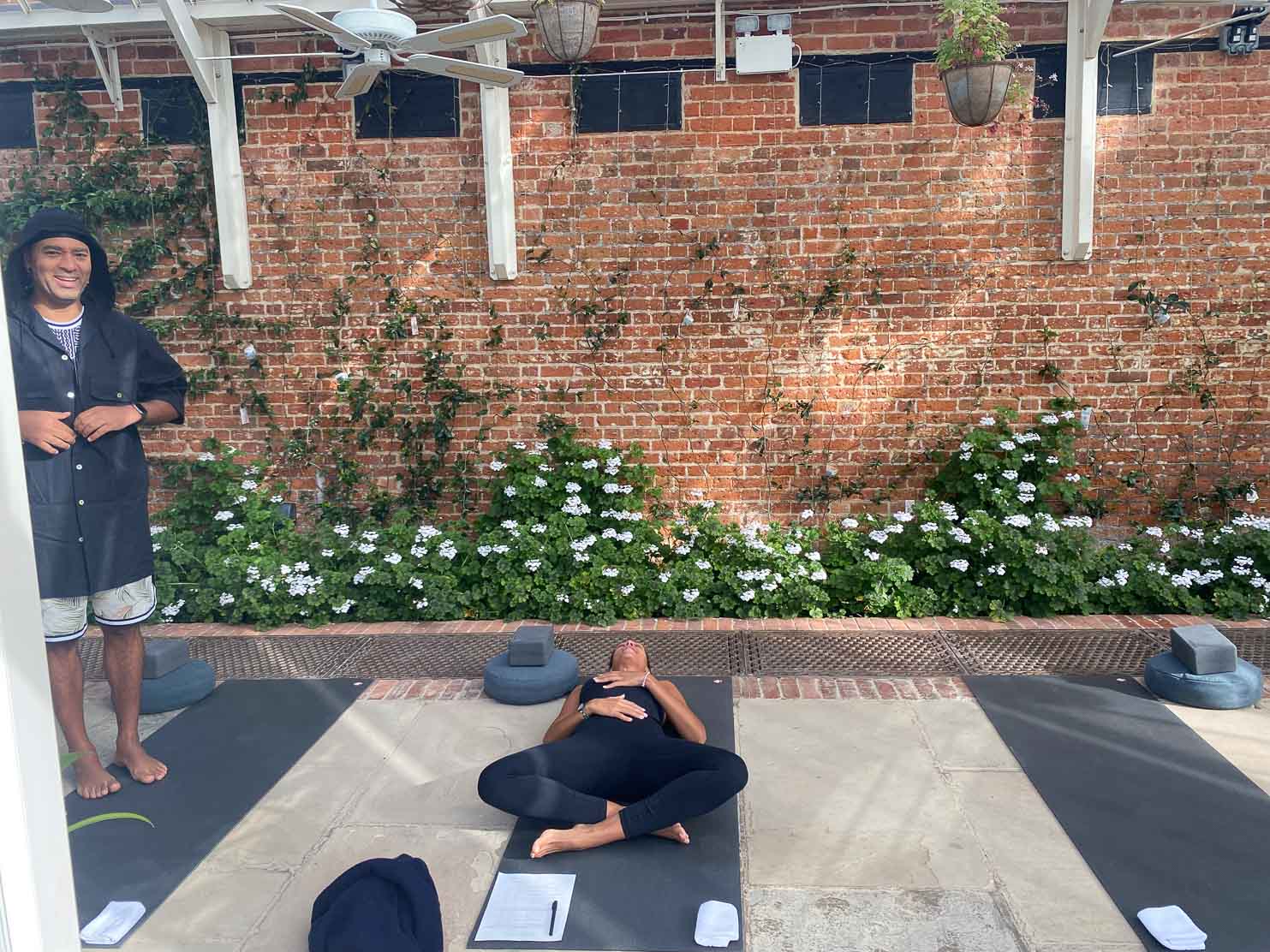 Heckfield Place Yoga in the greenhouse