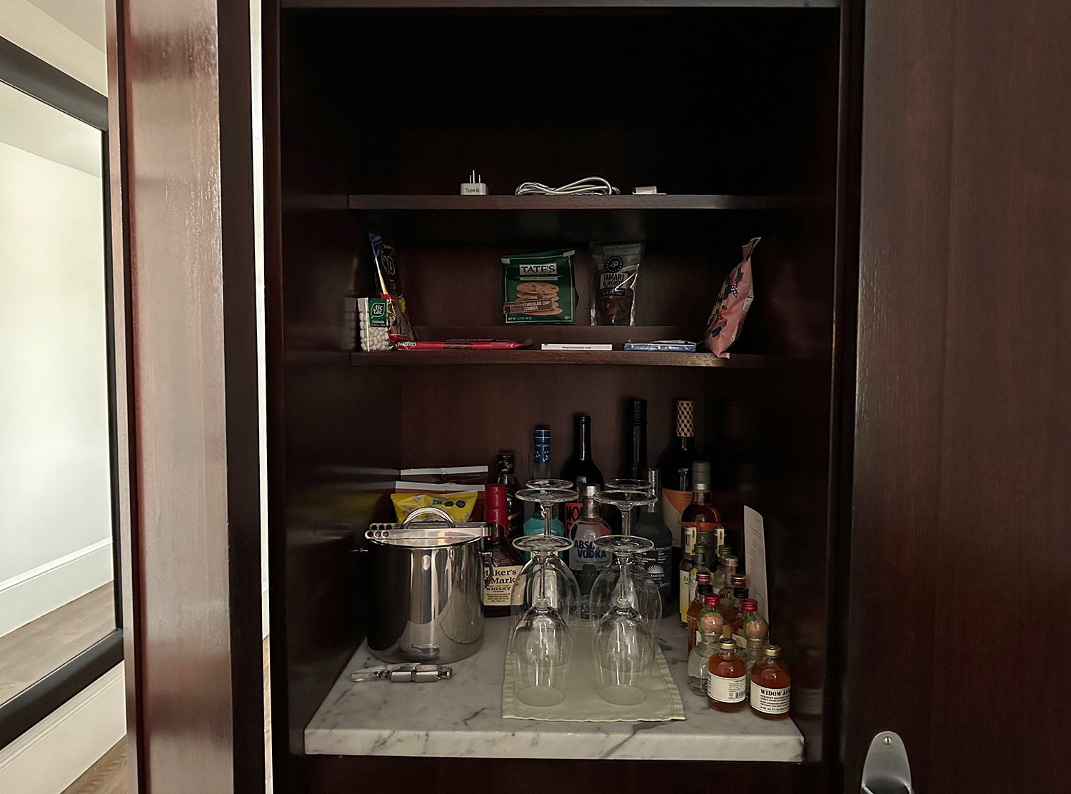 Mercer Hotel A fully stocked minibar ensures you never go hungry