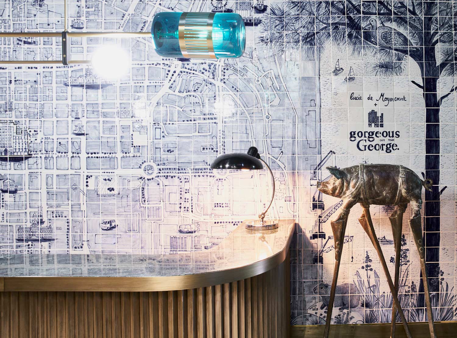 The iconic Cape Town mural by Lucie de Moyencourt at Gorgeous George