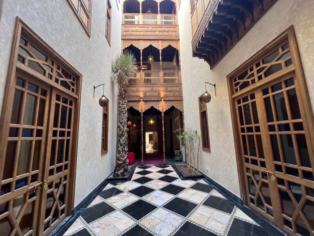 El Fenn Nine riads have been joined together since El Fenn opened in 2004, creating a labyrinthine design. El Fenn works with local artisans, and everything made for the hotel comes from Morocco