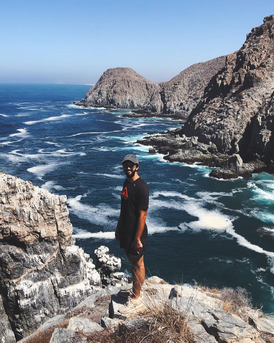 Yashar on Punta Lobos hike in Todos Santos, Baja California Sur, Mexico