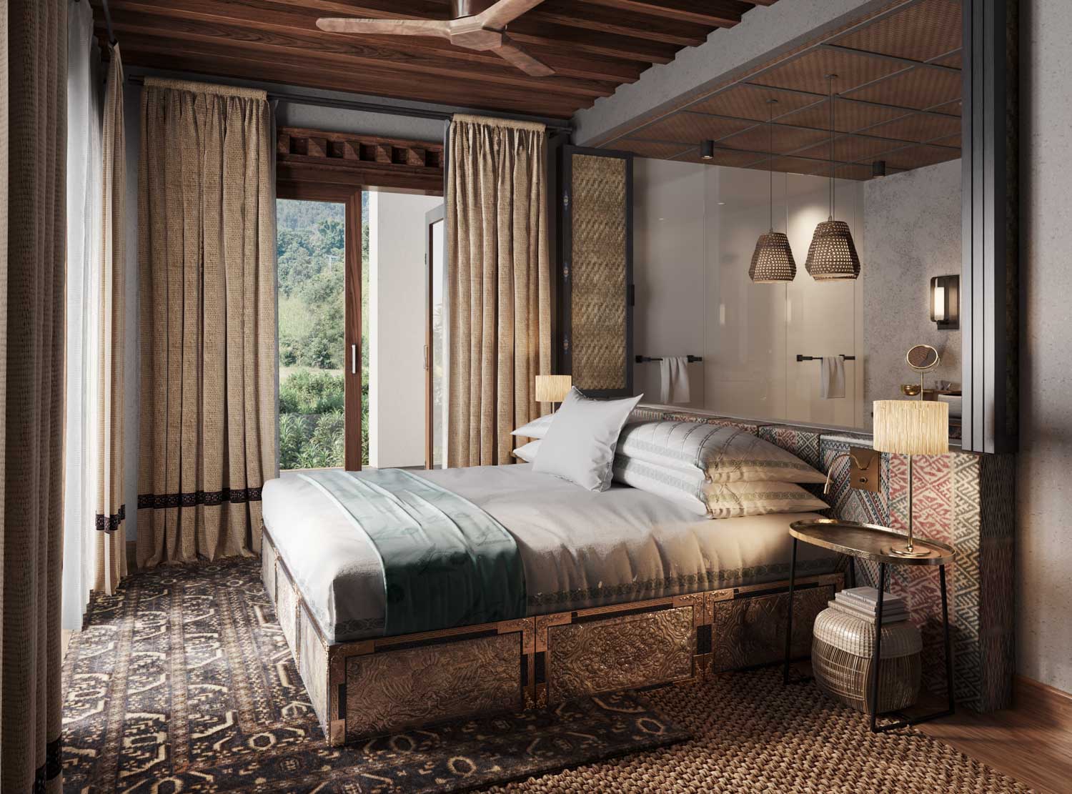 The one bedroom villa at &Beyond Punakha River Lodge