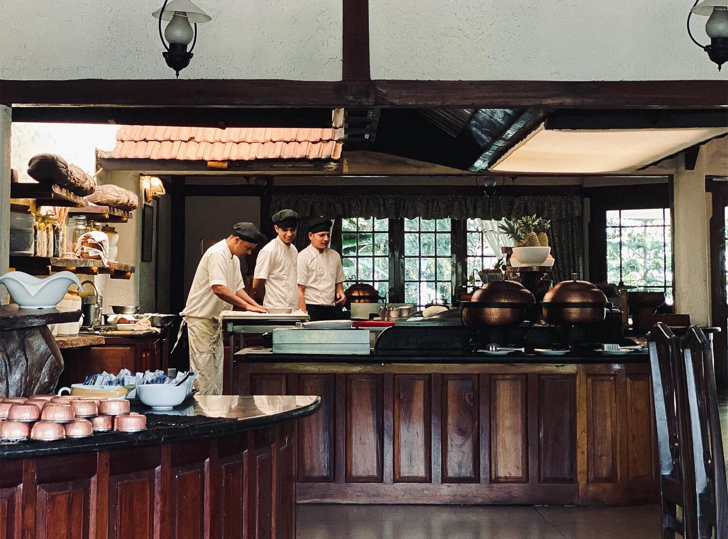 Evolve Back, Coorg Chefs having fun preparing lunch at Granary, Evolve Back's main restaurant