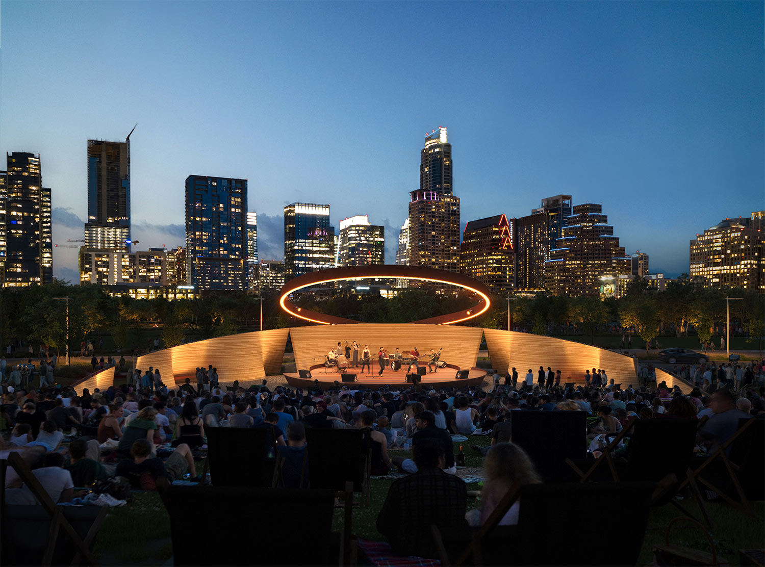 First glimpse into El Cosmico's future at The Long Center in Austin, Texas