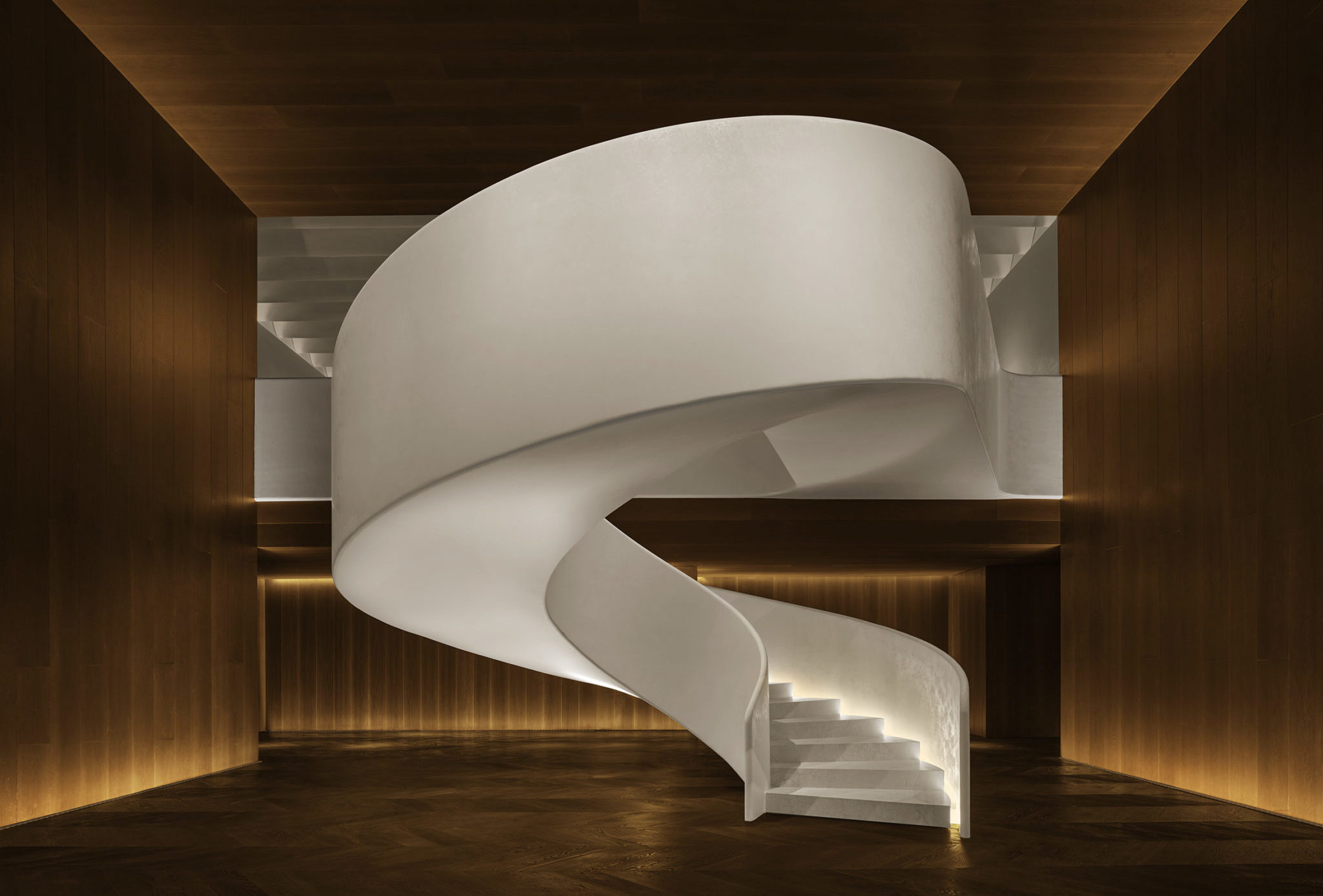 The architectural staircase at The Madrid EDITION is a stunner