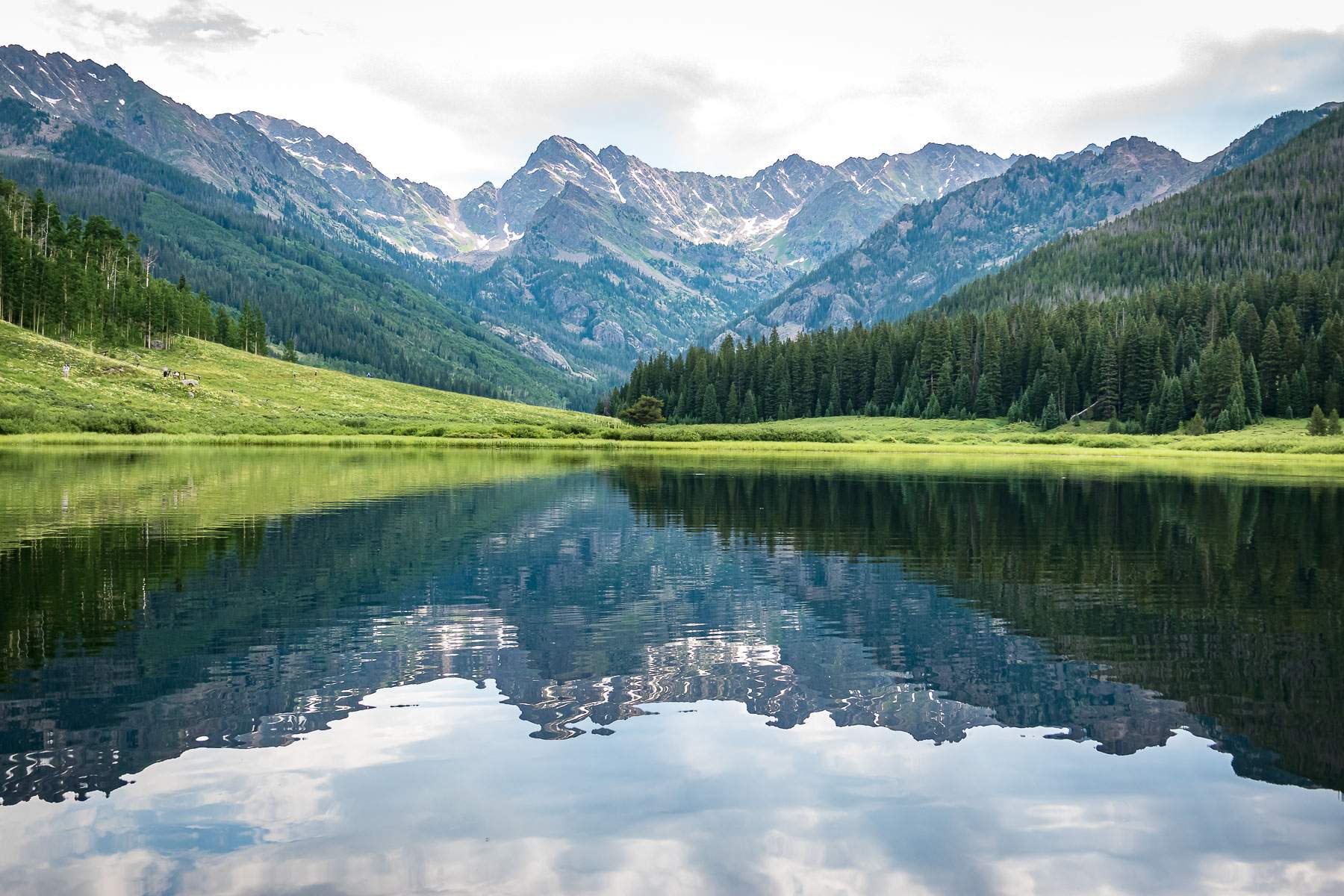 The view of Piney Lake in Vail Valley