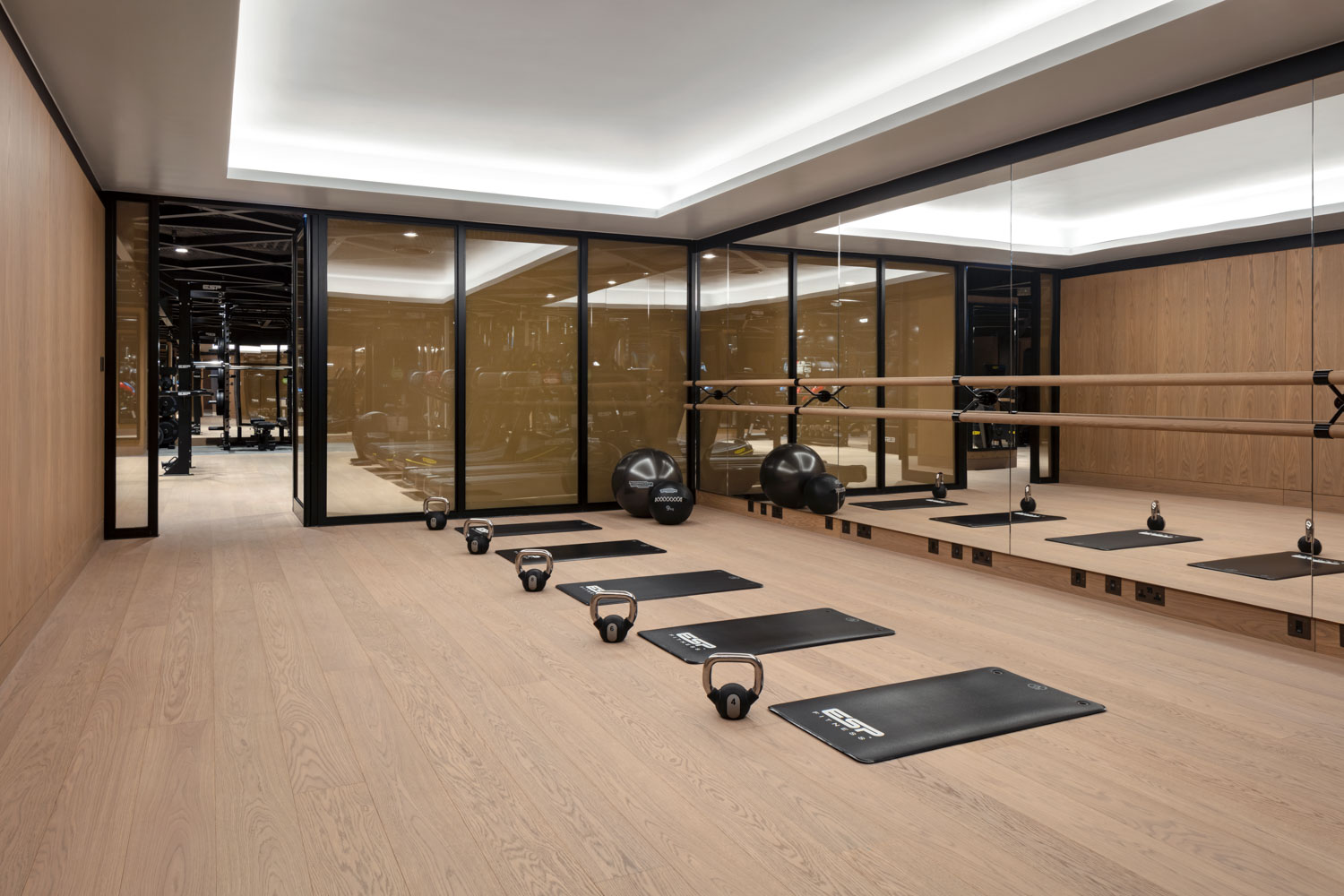 The gym is curated with Technogym and SB Wellness, ensuring the best equipment and one-on-one training