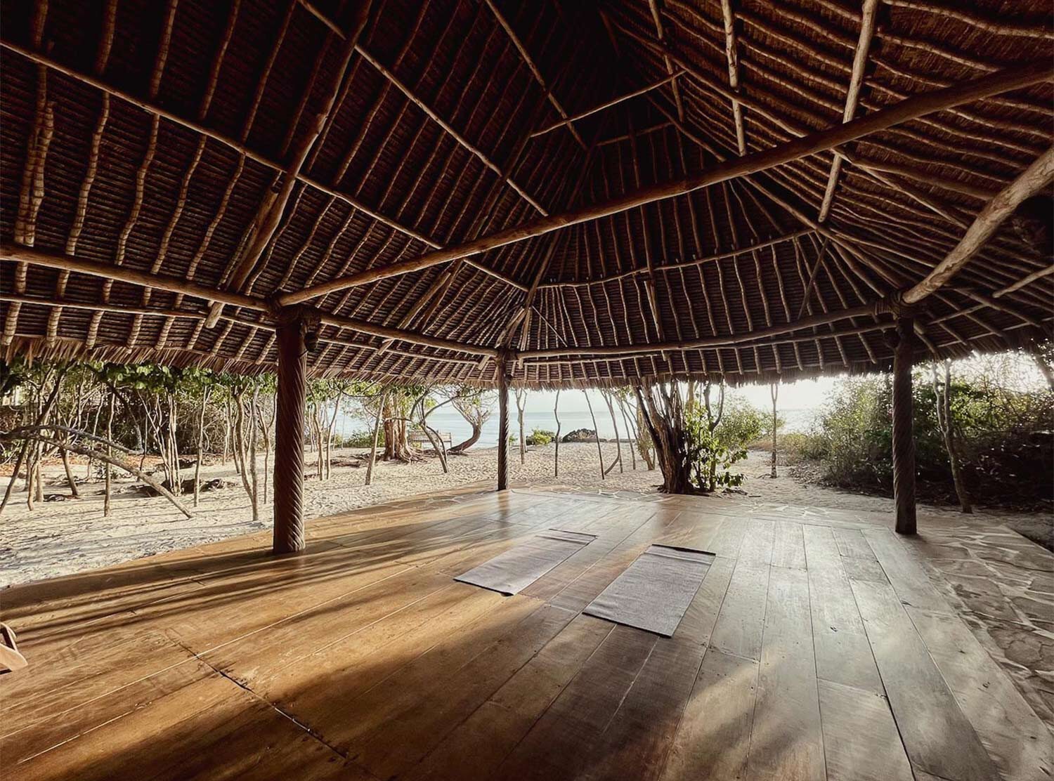 Kinondo Kwetu The stunning yoga shala. Go for a sunrise session