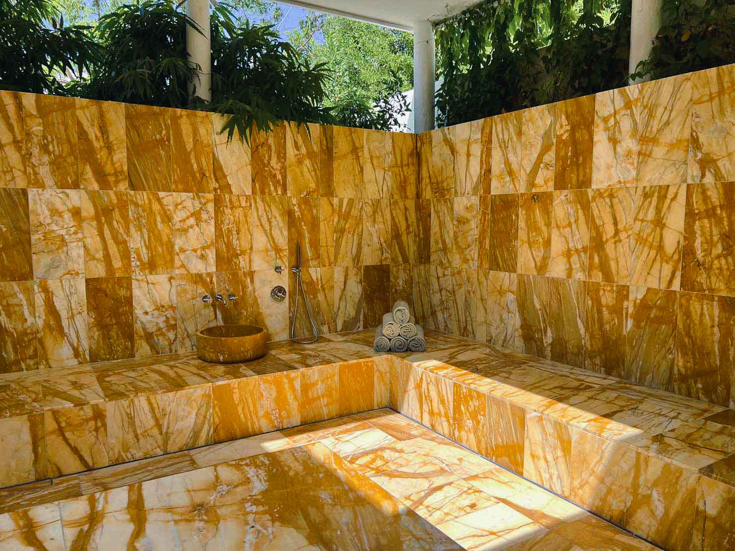 Palm Heights The golden marble-clad Hamman at the spa. I had the most incredible body scrub treatment here by Omar